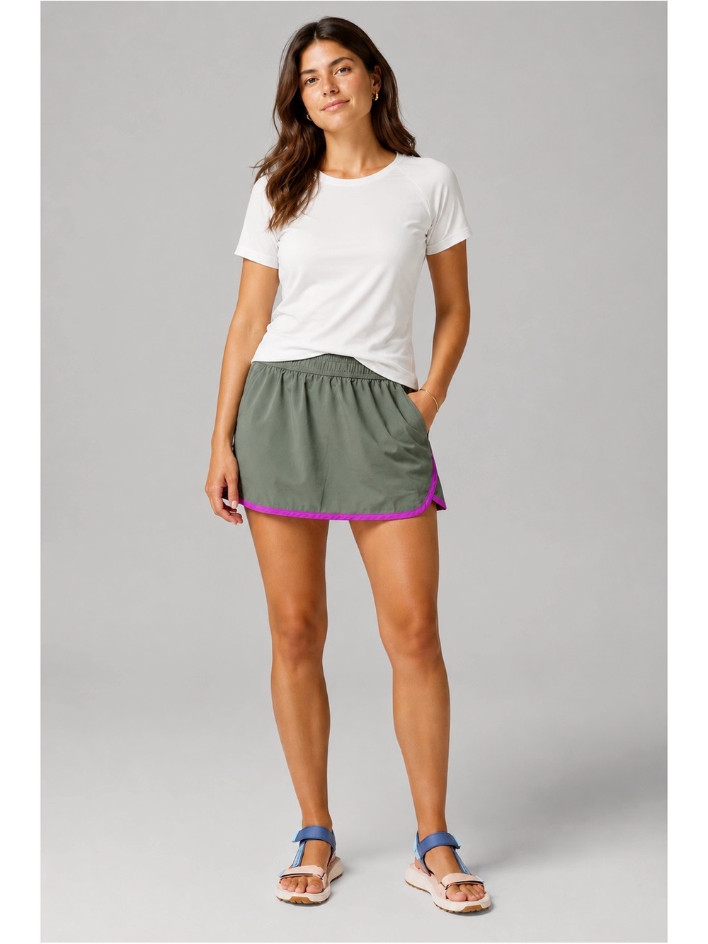 Columbia Woman Green Omni-Wick Skirt Skort MEDIUM Athleisure Tenniscore Preppy